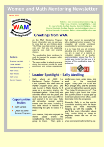 Newsletter - Women And Mathematics Mentoring Program