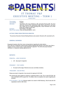 Executive Meeting Minutes