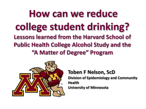 College Alcohol Study Harvard School of Public Health High Binge