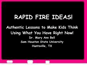 rapid fire ideas! - Sam Houston State University
