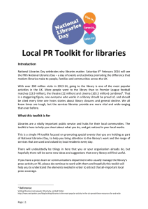 Local PR Toolkit for National Libraries Day