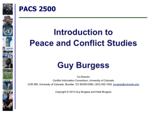 PPT Slides -- April 16 - Peace and Conflict Studies