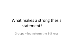 Thesis Lesson Plan Power Point
