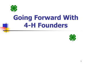 Going Forward With 4-H Founders - University of Wisconsin