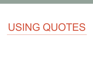 USING QUOTES