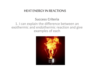 heat energy in reactions