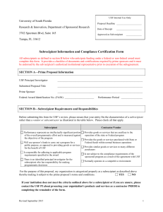 Subrecipient Information and Compliance Certification Form