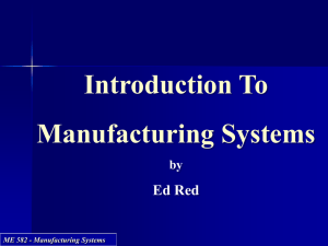 ME 582 - Manufacturing Systems Material Behavior in Metal