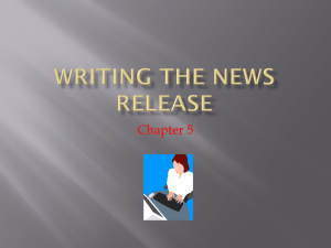 Writing the News Release