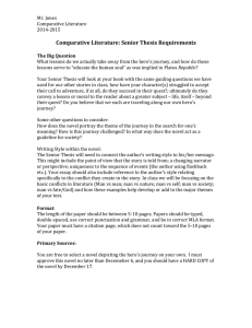 Comparative Literature: Senior Thesis Requirements - Stjohns