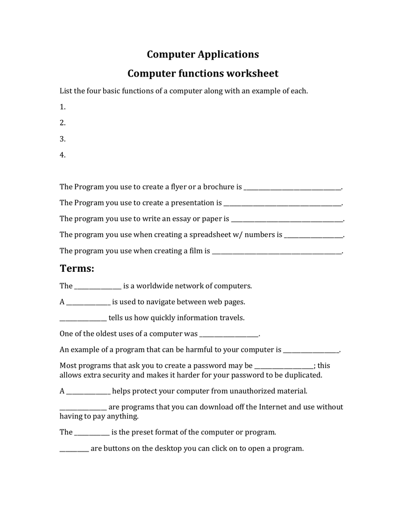 computer-applications-functions-worksheet
