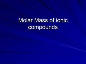 Molar Mass of ionic compounds
