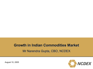 Growth in Indian Commodities Market