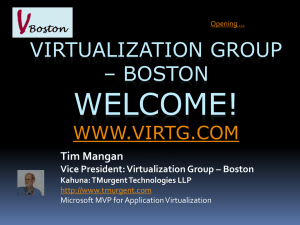 Intro to Regular Meeting - Virtualization Group