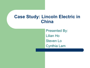 Case Study: Lincoln Electric in China