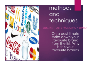 Branding methods and techniques