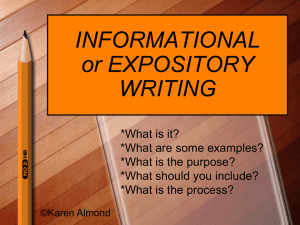 Informational Writing What is it?