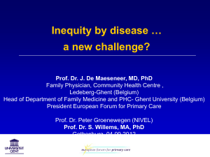 Inequity by disease - European forum for primary care