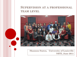 Supervision at a professional team level