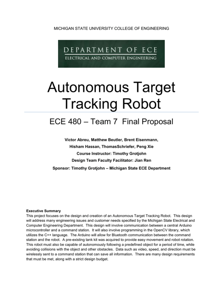 Autonomous Target Tracking Robot