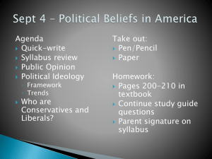 Sept 4 * Political Beliefs in America