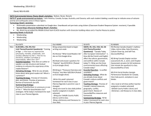 Weekending: 2014-09-12 Davis/ 6ELA & 6SS DATE Environmental