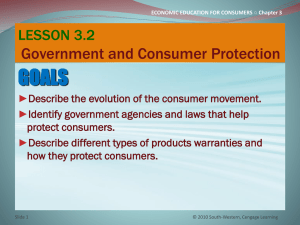 CHAPTER 3 CONSUMER PROTECTION Rights, Responsibilities