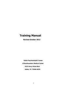 Training Manual - The Dallas Psychoanalytic Center