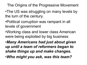 The Origins of the Progressive Movement