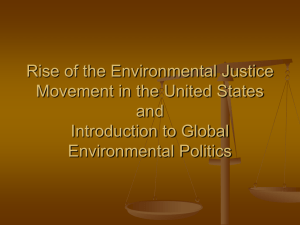 Rise of the Environmental Justice Movement in the United States