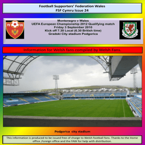FSF Cymru Guide to Podgorica - Football Supporters' Federation