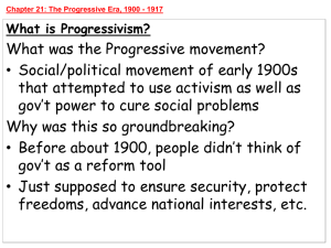 Chapter 21: The Progressive Era, 1900