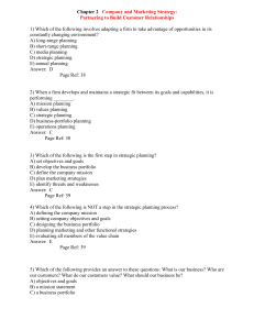 Chapter 2 Company and Marketing Strategy: Partnering to Build