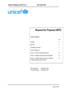 REQUEST FOR PROPOSAL (RFP)