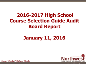 2016-2017 High School Course Additions