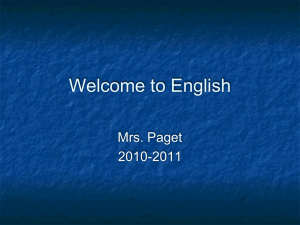 Welcome to English