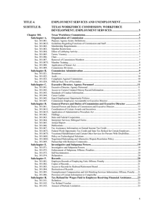 TITLE 4. Employment Services and Unemployment