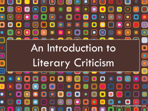 Introduction to Lit Crit Power Point