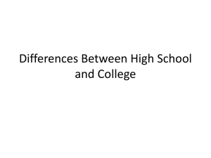 Differences Between High School and College PowerPoint