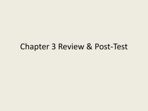 Chapter 3 Review and Post-Test