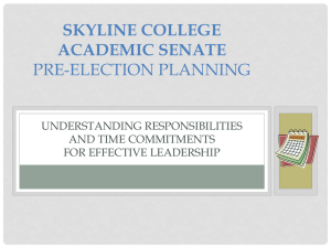 Academic Senate Pre-election Planning for