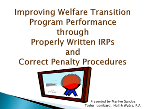 Improving Welfare Transition Program Participation Rates through