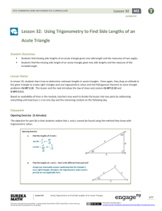 Lesson 32: Using Trigonometry to Find Side Lengths of