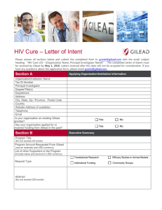 Letter of Intent - Gilead Sciences, Inc.