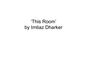 This Room by Imtiaz Dharker