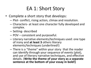Unit 2 EA1 Short Story Instructions and Requirements