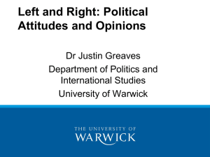 Left and Right: Political Attitudes and Opinons