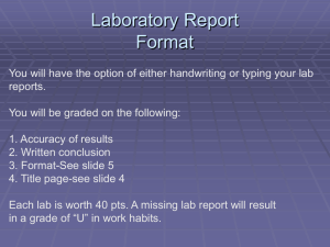 Laboratory Report Format