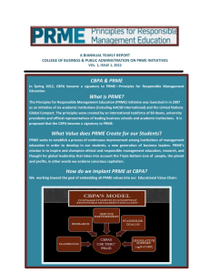 prme biannual report, 2012 - College of Business and Public