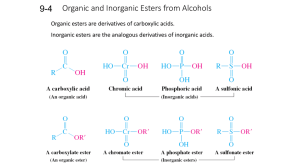 Organic and Inorganic Esters from Alcohols